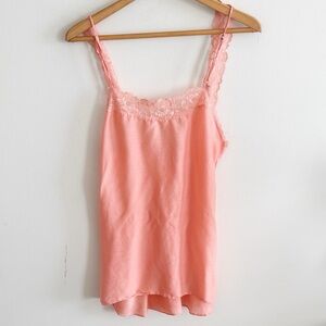 Victoria's Secret peach lace chemise slip nightie lingerie silk blend size XS